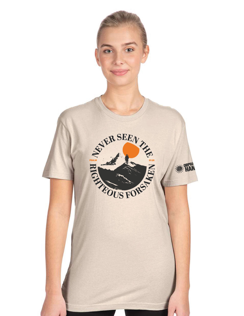 "Never Seen the Righteous Forsaken" Unisex Jersey Tee – Psalm 37:25 — Sand